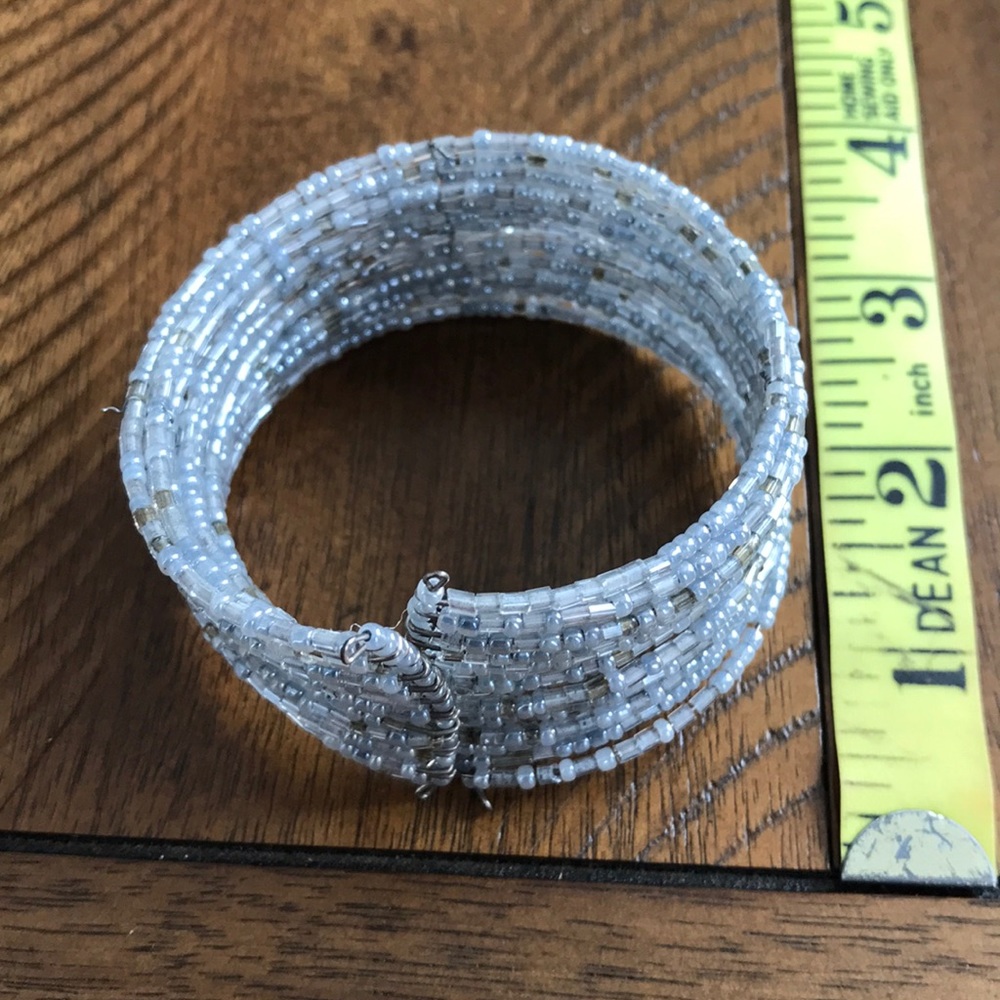 Clasping Layered Silverish Blueish Bracelet